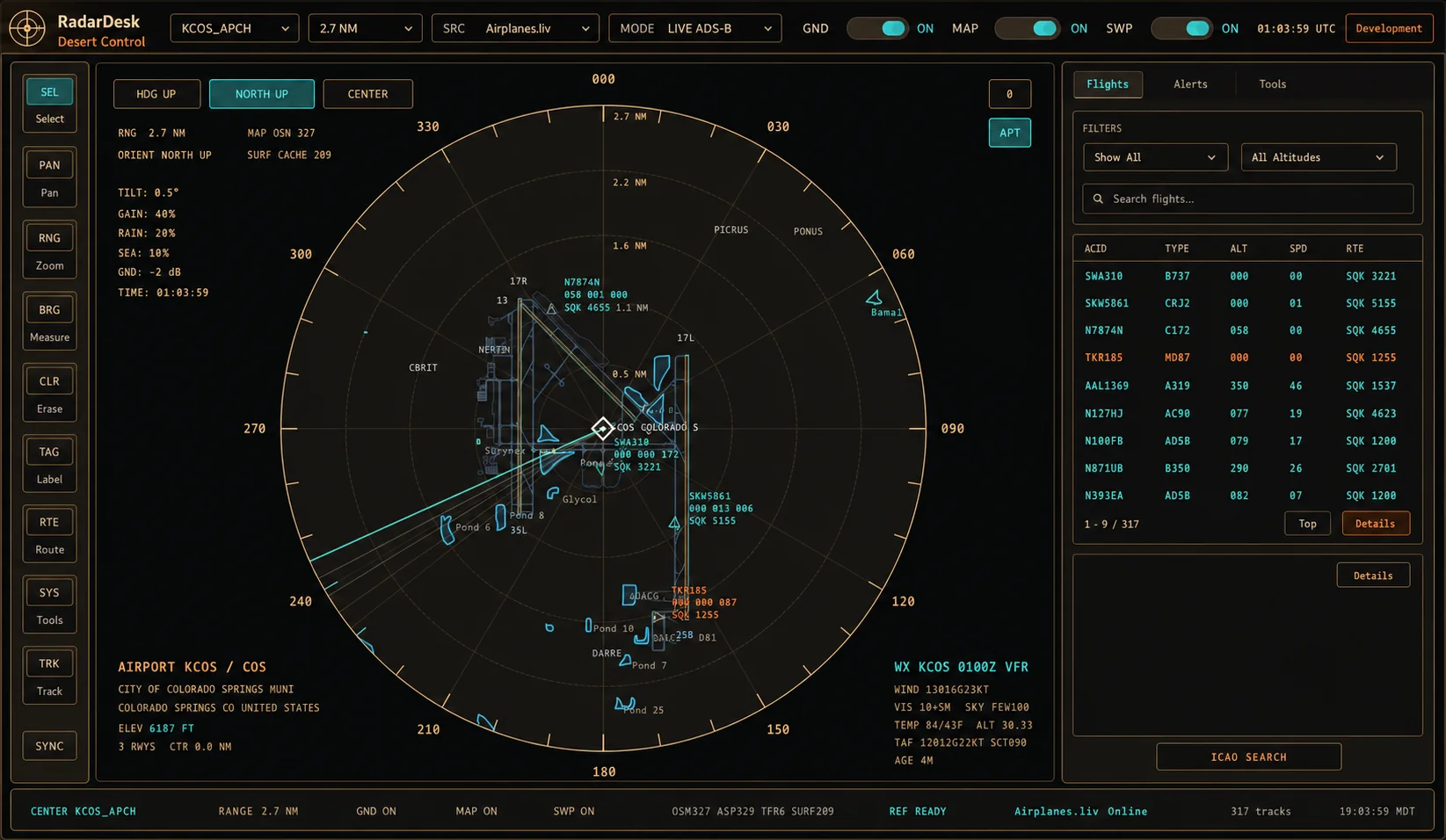 RadarDesk Desert Control theme.